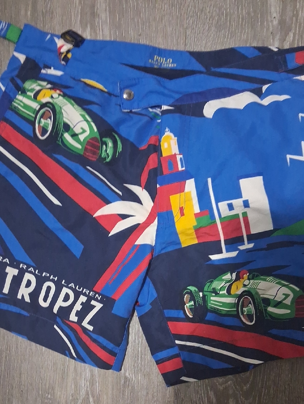Polo by Ralph Lauren Blue Graphic Race Car Swim Shorts